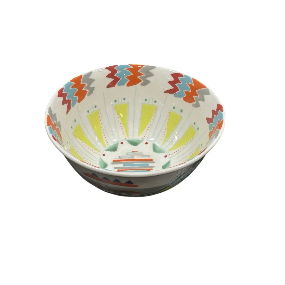 Anthropologie Hand-Painted Serving Bowl 7-3/4